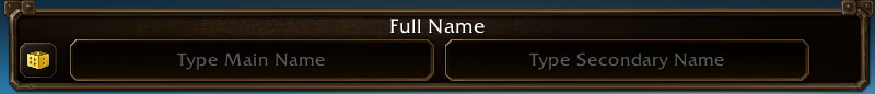 Поле Full Name с отдельными графами Main Name и Secondary Name в WoW Forever