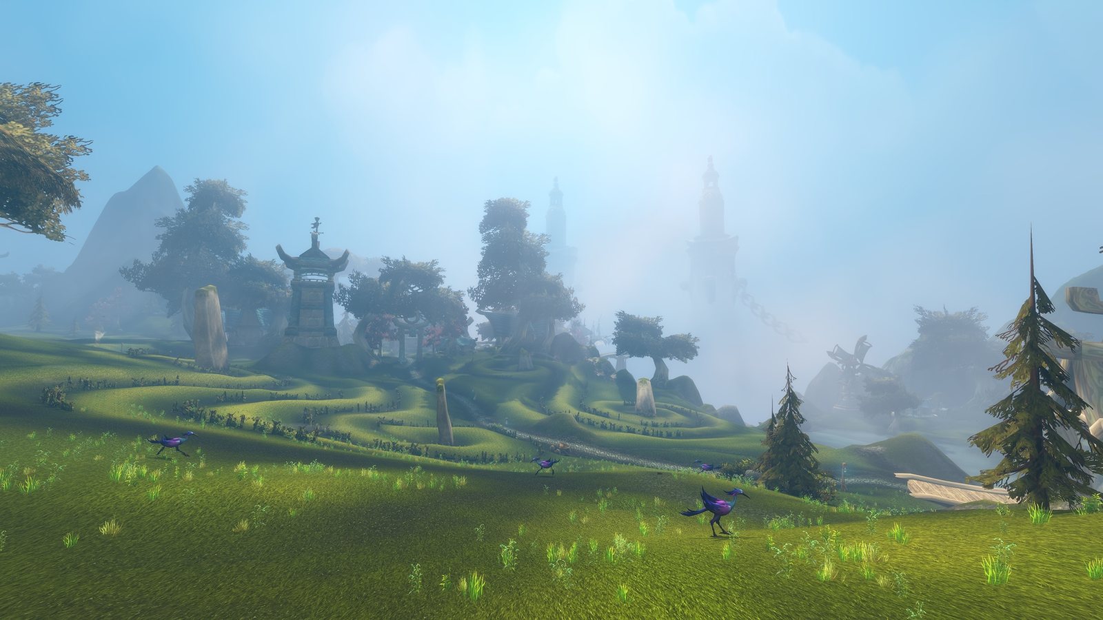 Open country and winding path in an official WoW Forever screenshot